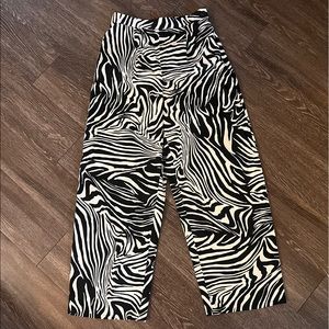 Anthropologie Zebra Wide Leg Pant